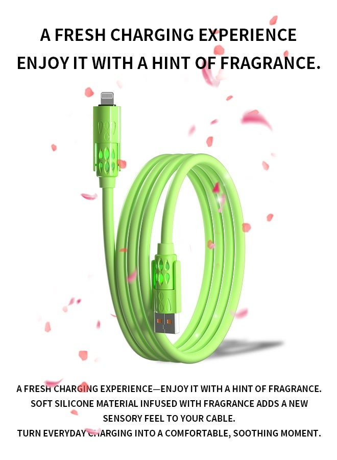 وابيك كابل شحن سريع 4 في 1 من علامة كورية، قوة 60 واط، USB-A و Type-C إلى Type-C / Lightning، سيليكون سائل، نقل بيانات 480Mbps، أخضر - Image 3